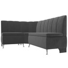 Кухонный диван «Кантри», левый угол, без механизма, велюр, цвет серый - Фото 3