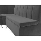 Кухонный диван «Кантри», левый угол, без механизма, велюр, цвет серый - Фото 4