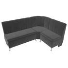 Кухонный диван «Кантри», правый угол, без механизма, велюр, цвет серый - Фото 5