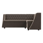 Кухонный диван «Лофт», правый угол, без механизма, велюр, цвет коричневый / бежевый - Фото 2