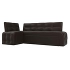 Кухонный диван «Люксор», левый угол, механизм дельфин, экокожа, цвет коричневый - Фото 1