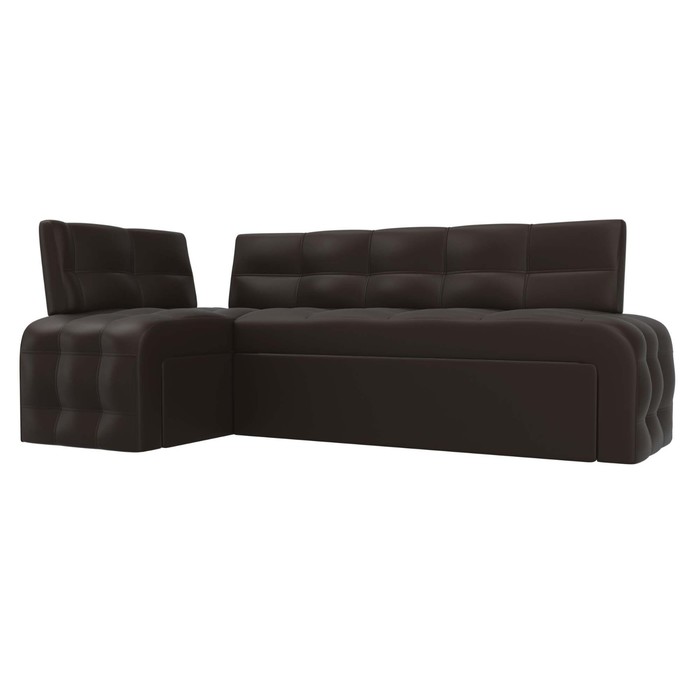 Кухонный диван «Люксор», левый угол, механизм дельфин, экокожа, цвет коричневый - Фото 1