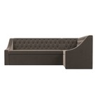 Кухонный диван «Мерлин», правый угол, механизм дельфин, велюр, цвет коричневый - Фото 2