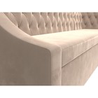 Кухонный диван «Мерлин», правый угол, механизм дельфин, велюр, цвет бежевый - Фото 4