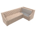 Кухонный диван «Мерлин», правый угол, механизм дельфин, велюр, цвет бежевый - Фото 6