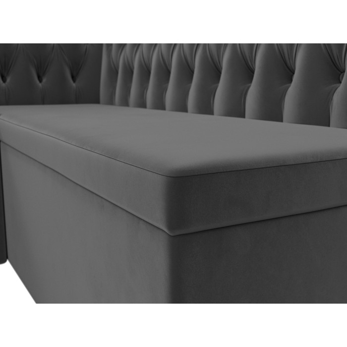 Кухонный диван «Мирта», левый угол, без механизма, велюр, цвет серый - фото 1908095226