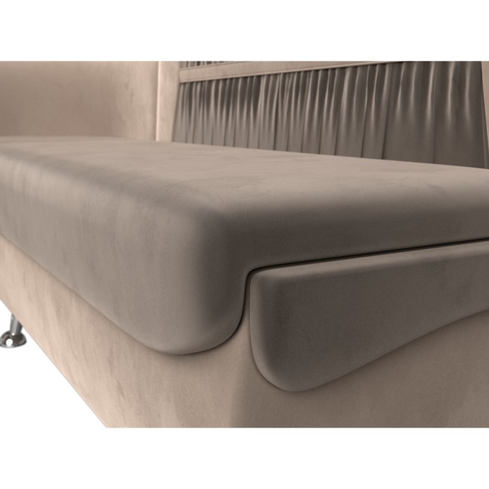 Кухонный диван «Сидней», левый угол, без механизма, велюр, цвет коричневый / бежевый - фото 1908095270