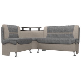 Кухонный диван «Сидней», левый угол, без механизма, рогожка, цвет серый / бежевый