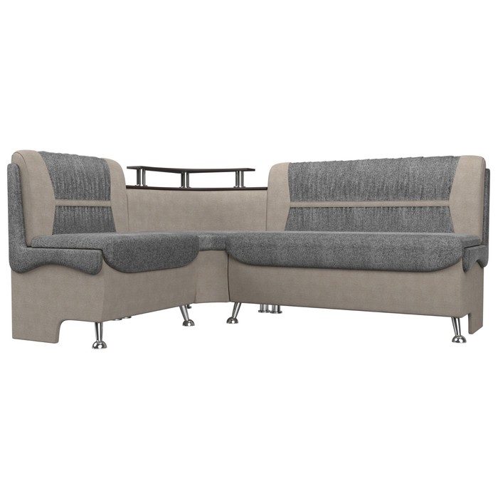 Кухонный диван «Сидней», левый угол, без механизма, рогожка, цвет серый / бежевый - фото 1908095278