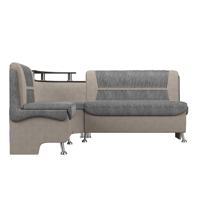 Кухонный диван «Сидней», левый угол, без механизма, рогожка, цвет серый / бежевый - фото 1908095279