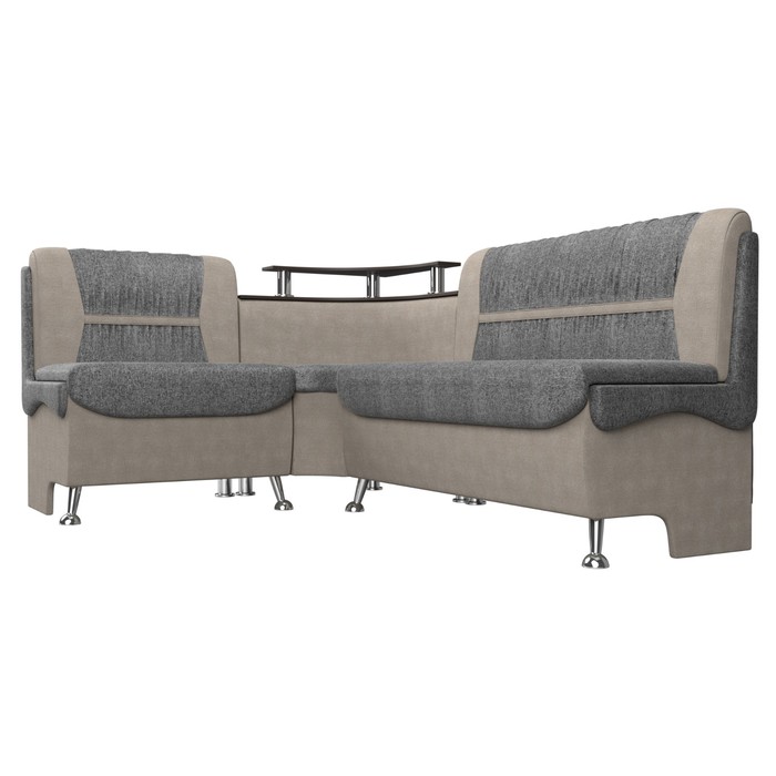 Кухонный диван «Сидней», левый угол, без механизма, рогожка, цвет серый / бежевый - фото 1908095280