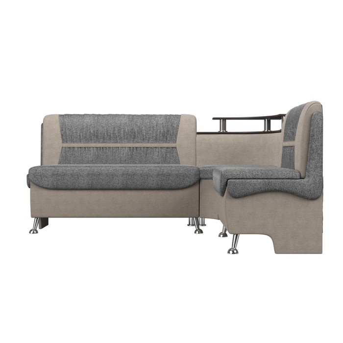 Кухонный диван «Сидней», правый угол, без механизма, рогожка, цвет серый / бежевый - фото 1908095290