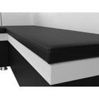 Кухонный диван «Уют», левый угол, без механизма, экокожа, цвет чёрный / белый - Фото 4