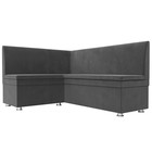 Кухонный диван «Уют», левый угол, без механизма, велюр, цвет серый - Фото 3