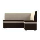 Кухонный диван «Уют», правый угол, без механизма, микровельвет, цвет коричневый / бежевый - Фото 2