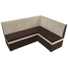 Кухонный диван «Уют», правый угол, без механизма, микровельвет, цвет коричневый / бежевый - Фото 5