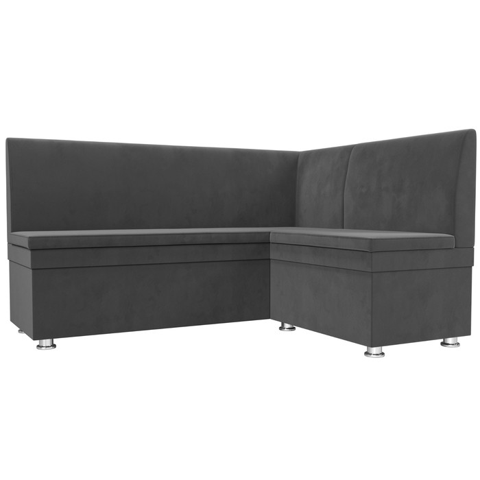 Кухонный диван «Уют», правый угол, без механизма, велюр, цвет серый - Фото 1