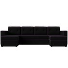П-образный диван «Принстон», механизм еврокнижка, микровельвет, цвет чёрный - Фото 2