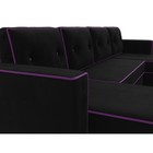 П-образный диван «Принстон», механизм еврокнижка, микровельвет, цвет чёрный - Фото 4