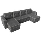 П-образный диван «Принстон», механизм еврокнижка, рогожка, цвет серый / бежевый - Фото 5