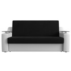 Прямой диван «Сенатор 160», механизм аккордеон, микровельвет/экокожа, цвет чёрный/белый - Фото 2