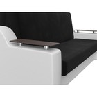 Прямой диван «Сенатор 160», механизм аккордеон, микровельвет/экокожа, цвет чёрный/белый - Фото 3