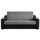 Прямой диван «Сенатор 160», механизм аккордеон, рогожка / экокожа, цвет серый / чёрный - Фото 2