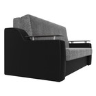 Прямой диван «Сенатор 160», механизм аккордеон, рогожка / экокожа, цвет серый / чёрный - Фото 4