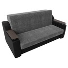 Прямой диван «Сенатор 160», механизм аккордеон, рогожка / экокожа, цвет серый / чёрный - Фото 6