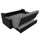 Прямой диван «Сенатор 160», механизм аккордеон, рогожка / экокожа, цвет серый / чёрный - Фото 7