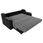 Прямой диван «Сенатор 160», механизм аккордеон, рогожка / экокожа, цвет серый / чёрный - Фото 8
