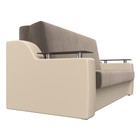 Прямой диван «Сенатор 160», механизм аккордеон, велюр/экокожа, цвет коричневый/бежевый - Фото 4
