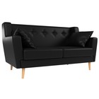 Прямой диван «Брайтон 2», без механизма, экокожа, цвет чёрный - Фото 1