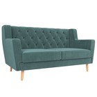 Прямой диван «Брайтон 2 Люкс», без механизма, велюр, цвет бирюзовый - Фото 1