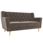 Прямой диван «Брайтон 2 Люкс», без механизма, велюр, цвет коричневый - Фото 1