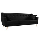 Прямой диван «Брайтон 3», без механизма, экокожа, цвет чёрный - Фото 1