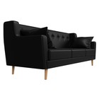 Прямой диван «Брайтон 3», без механизма, экокожа, цвет чёрный - Фото 3