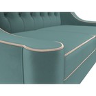 Прямой диван «Бронкс», без механизма, велюр, цвет бирюзовый, кант бежевый - Фото 4