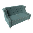 Прямой диван «Бронкс», без механизма, велюр, цвет бирюзовый, кант бежевый - Фото 5