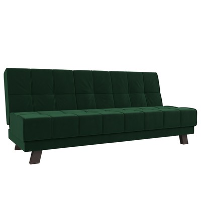 Прямой диван «Винсент», механизм книжка, велюр, цвет зелёный