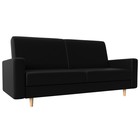 Прямой диван «Бонн», механизм книжка, экокожа, цвет чёрный - Фото 1