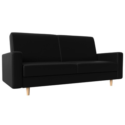Прямой диван «Бонн», механизм книжка, экокожа, цвет чёрный
