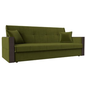 Прямой диван «Валенсия», механизм книжка, микровельвет, цвет зелёный
