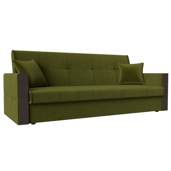 Прямой диван «Валенсия», механизм книжка, микровельвет, цвет зелёный - Фото 1