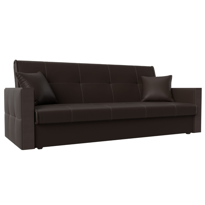 Прямой диван «Валенсия», механизм книжка, экокожа, цвет коричневый - Фото 1