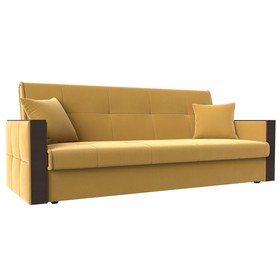 Прямой диван «Валенсия», механизм книжка, микровельвет, цвет жёлтый