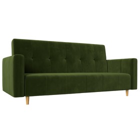 Прямой диван «Вест», механизм книжка, микровельвет, цвет зелёный