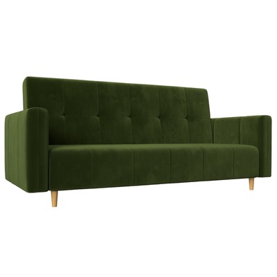 Прямой диван «Вест», механизм книжка, микровельвет, цвет зелёный
