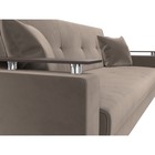 Прямой диван «Сенатор», механизм книжка, велюр, цвет коричневый - Фото 4