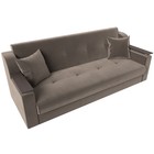 Прямой диван «Сенатор», механизм книжка, велюр, цвет коричневый - Фото 5